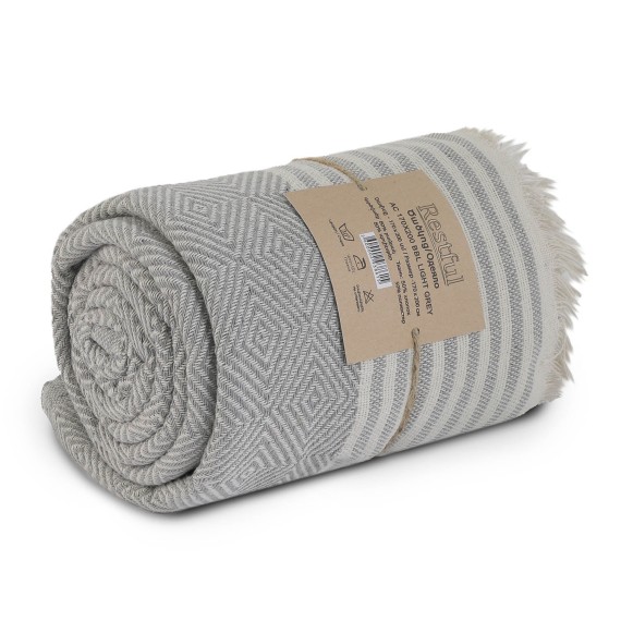 Plaid RESTFUL AC 170X200 BBL LIGHT GREY 
