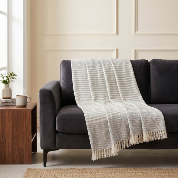 Plaid RESTFUL AC 170X200 BBL LIGHT GREY 