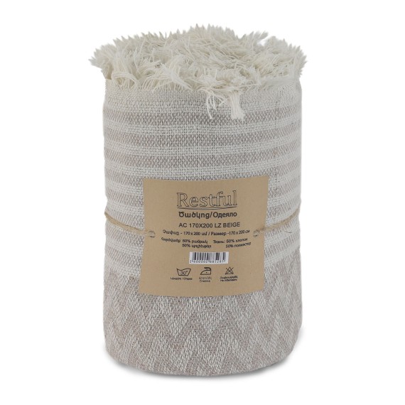 Plaid RESTFUL AC 170X200 LZ BEIGE 