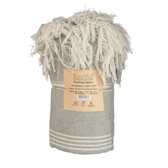 Plaid RESTFUL AC 220X240 LI LIGHT GREY 