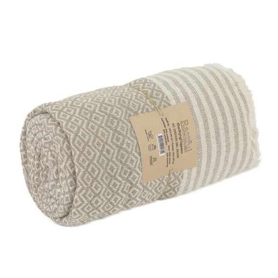Plaid RESTFUL AC 220X240 SBL BEIGE 