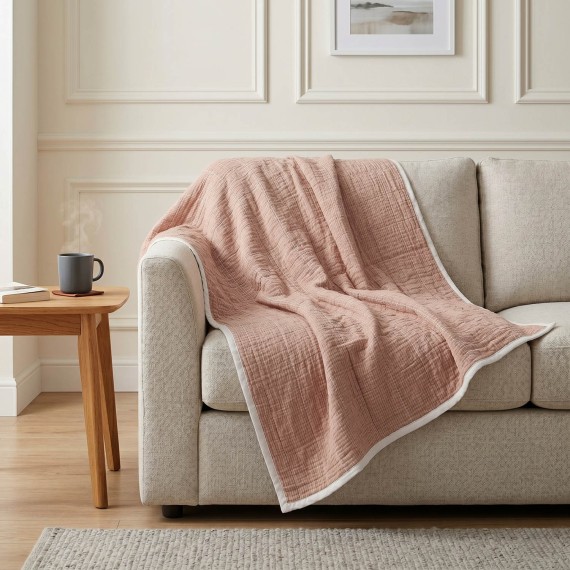 Plaid RESTFUL MP 240X240 DUSTY CORAL 