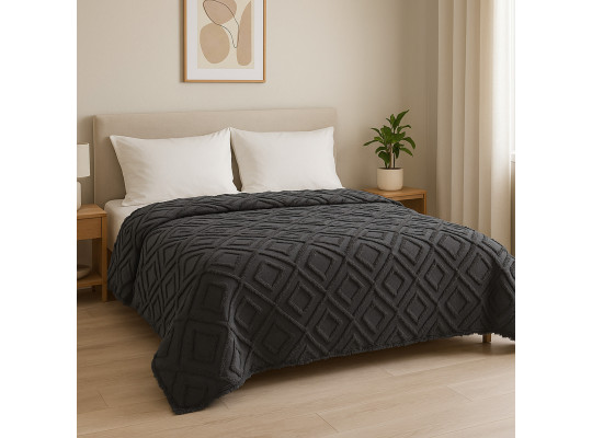 Մահճակալի ծածկոց RESTFUL NAKI01 180X250 DARK GREY 