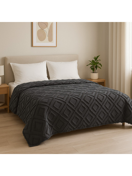 Մահճակալի ծածկոց RESTFUL NAKI01 180X250 DARK GREY 