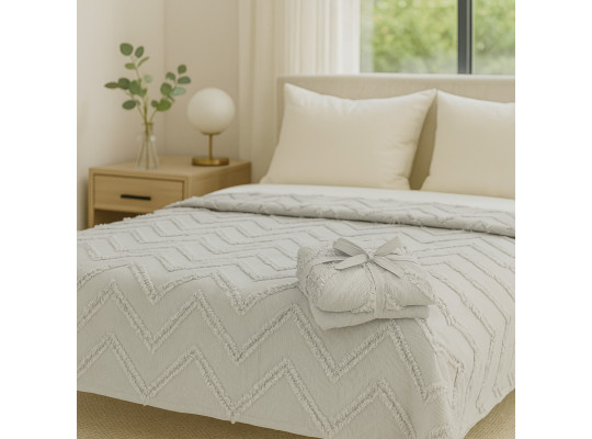 Մահճակալի ծածկոց RESTFUL NAKI01 180X250 LIGHT GREY 