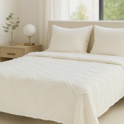Bed cover RESTFUL NAKI01 250X250 LIGHT CREAM 