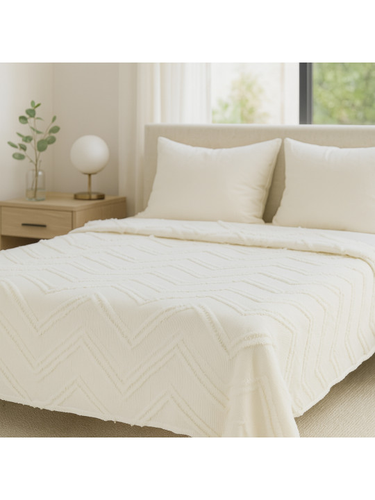 Bed cover RESTFUL NAKI01 250X250 LIGHT CREAM 