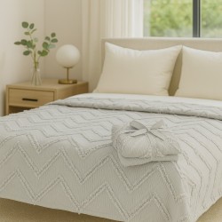 Bed cover RESTFUL NAKI01 250X250 LIGHT GREY 