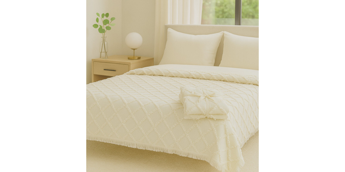 Մահճակալի ծածկոց RESTFUL NAKI02 180X250 LIGHT CREAM 