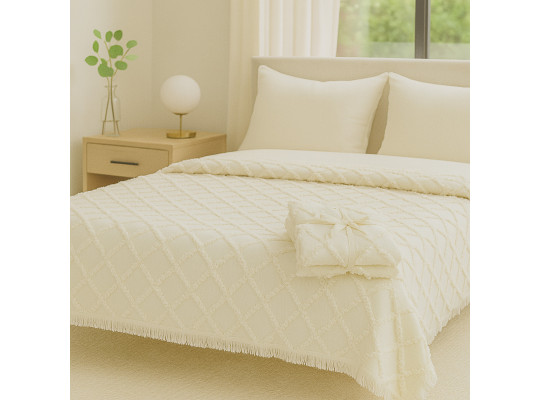 Մահճակալի ծածկոց RESTFUL NAKI02 180X250 LIGHT CREAM 