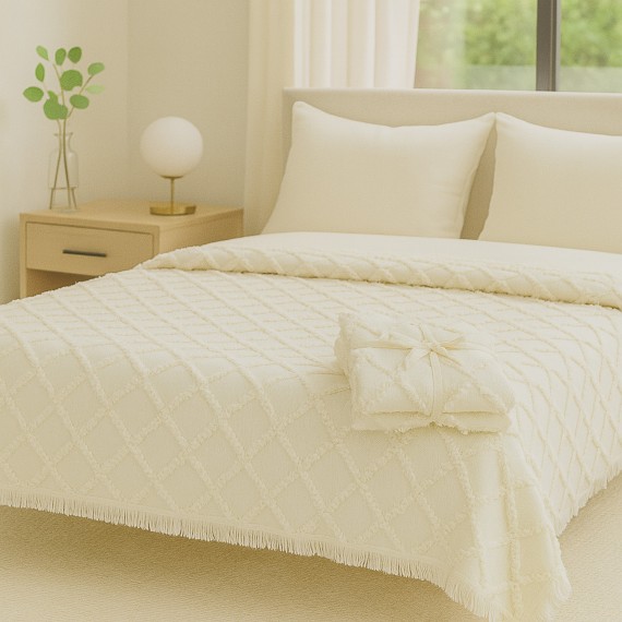 Bed cover RESTFUL NAKI02 180X250 LIGHT CREAM 