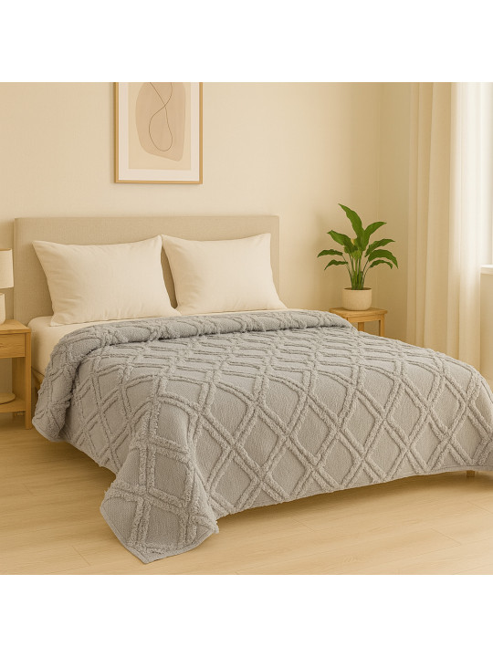 Մահճակալի ծածկոց RESTFUL NAKI02 250X250 LIGHT GREY 