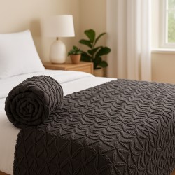 Bed cover RESTFUL NAKI03 250X250 DARK GREY 