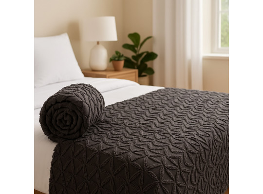 Մահճակալի ծածկոց RESTFUL NAKI03 250X250 DARK GREY 