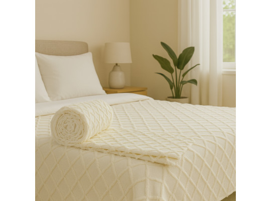 Մահճակալի ծածկոց RESTFUL NAKI03 250X250 LIGHT CREAM 