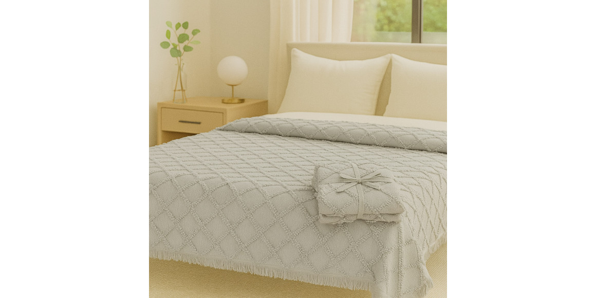 Մահճակալի ծածկոց RESTFUL NAKI03 250X250 LIGHT GREY 
