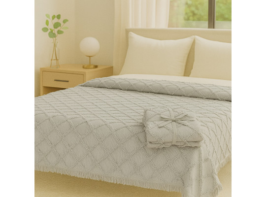 Մահճակալի ծածկոց RESTFUL NAKI03 180X250 LIGHT GREY 