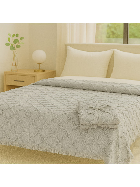 Մահճակալի ծածկոց RESTFUL NAKI03 180X250 LIGHT GREY 