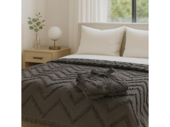 Մահճակալի ծածկոց RESTFUL NAKI05 180X250 DARK GREY 
