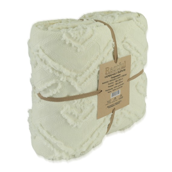 Bed cover RESTFUL NAKI05 180X250 LIGHT CREAM 