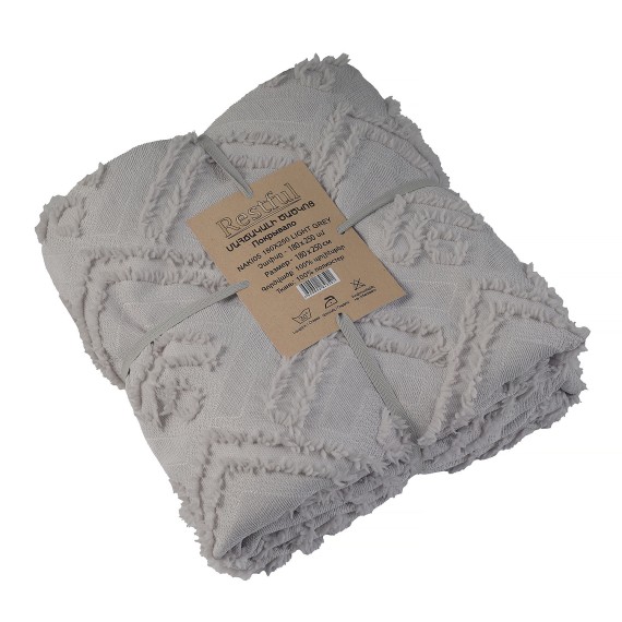 Покрывало RESTFUL NAKI05 180X250 LIGHT GREY 