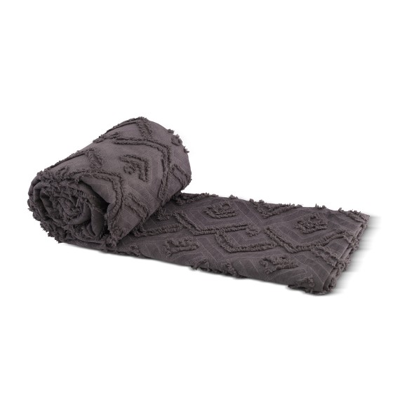 Bed cover RESTFUL NAKI05 250X250 DARK GREY 
