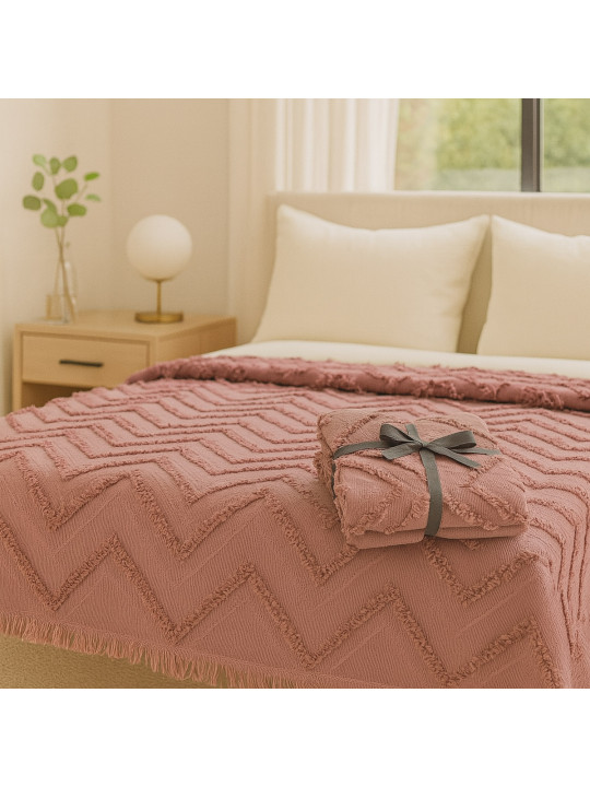 Bed cover RESTFUL NAKI05 250X250 PLUM 