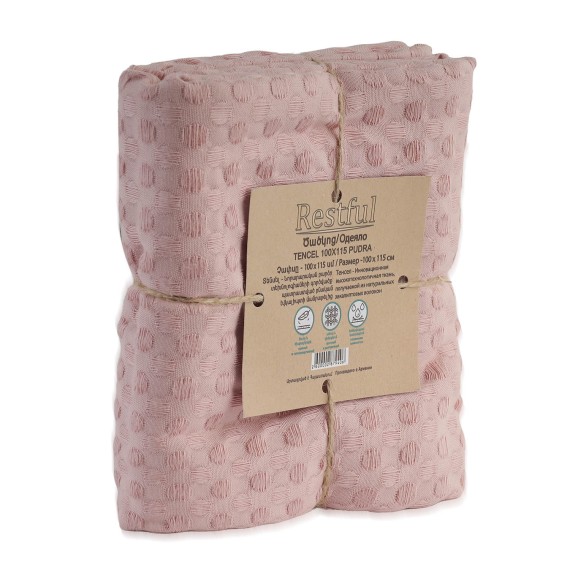 Plaid RESTFUL TENCEL 100X115 PUDRA 