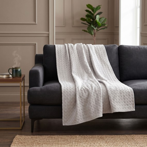 Plaid RESTFUL TENCEL 150X230 LIGHT GREY 