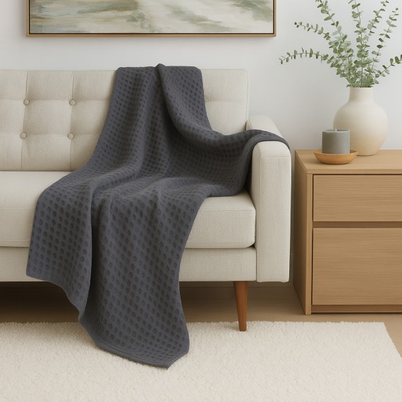 Plaid RESTFUL TENCEL 210X230 GREY 