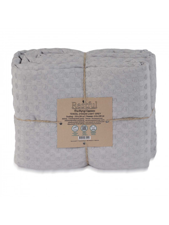 Plaid RESTFUL TENCEL 210X230 LIGHT GREY 
