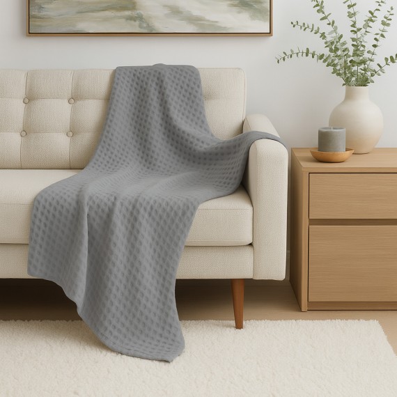 Plaid RESTFUL TENCEL 210X230 LIGHT GREY 