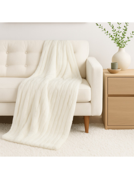 Plaid RESTFUL WELLSOFT 150X220 MILK 