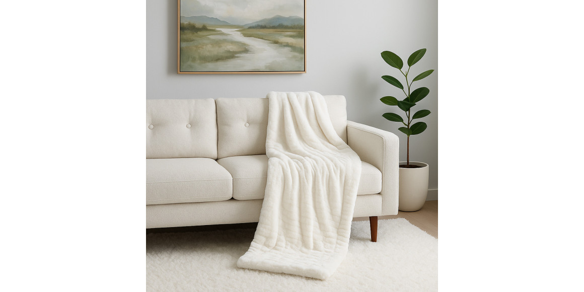 Plaid RESTFUL WELLSOFT 220X240 MILK 
