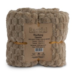 Plaid RESTFUL WELLSOFT CUBE 115X155 BEIGE 