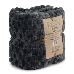 Plaid RESTFUL WELLSOFT CUBE 115X155 DARK GREY 