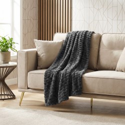 Plaid RESTFUL WELLSOFT CUBE 115X155 DARK GREY 