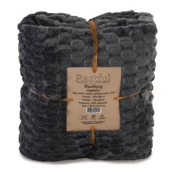 Plaid RESTFUL WELLSOFT CUBE 150X240 DARK GREY 