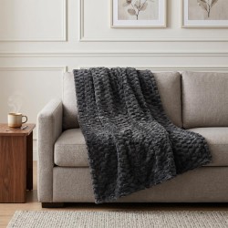 Plaid RESTFUL WELLSOFT CUBE 150X240 DARK GREY 