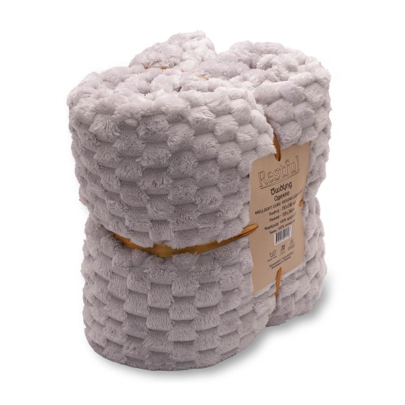 Plaid RESTFUL WELLSOFT CUBE 150X240 LIGHT GREY 