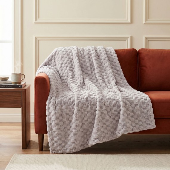 Plaid RESTFUL WELLSOFT CUBE 150X240 LIGHT GREY 
