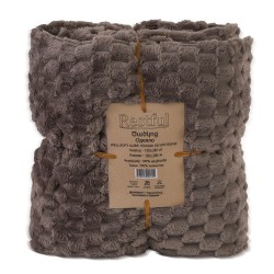 Plaid RESTFUL WELLSOFT CUBE 150X240 SILVER BEIGE 