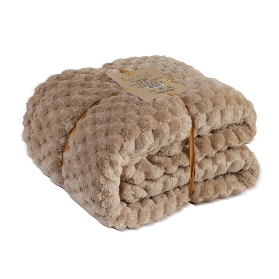 Plaid RESTFUL WELLSOFT CUBE 240X240 BEIGE 