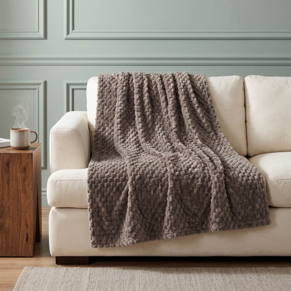 Plaid RESTFUL WELLSOFT CUBE 240X240 SILVER BEIGE 
