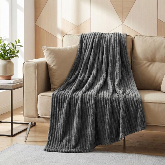 Ծածկոց RESTFUL WELLSOFT LINE 115X155 DARK GREY 