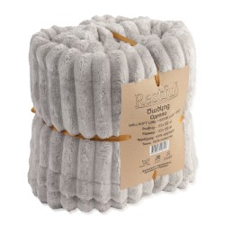 Plaid RESTFUL WELLSOFT LINE 115X155 LIGHT GREY 