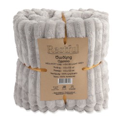 Plaid RESTFUL WELLSOFT LINE 115X155 LIGHT GREY 