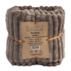 Plaid RESTFUL WELLSOFT LINE 115X155 SILVER BEIGE 