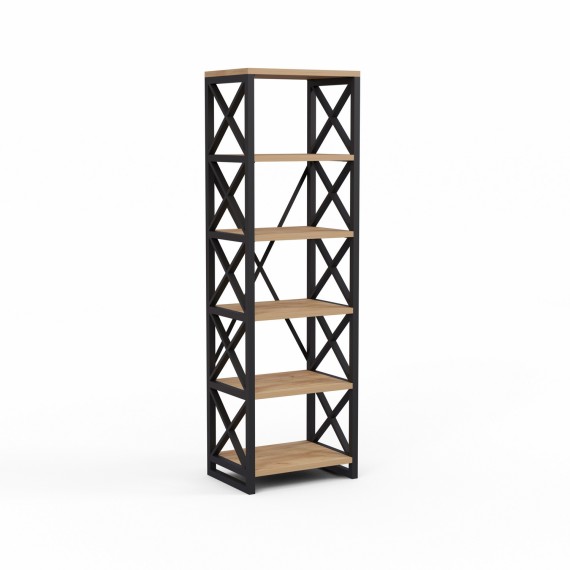 Книжный шкаф и стеллаж HOBEL LOFT-SH-139-L BLACK/ K003 (1) 