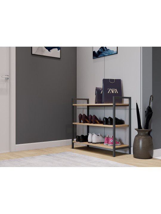 Shoe shelf HOBEL IRON BLACK/K003 75x80x30 (1) -G2 